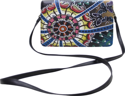 

Shankar Produce Girls Casual Multicolor Genuine Leather Sling Bag