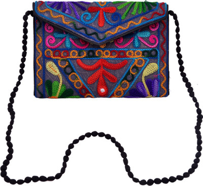 

Sadaf Design's Girls Casual Multicolor Silk Sling Bag