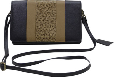 Shankar Produce Girls Casual Black Genuine Leather Sling Bag