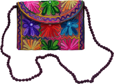 

Sadaf Design's Girls Casual Multicolor Silk Sling Bag