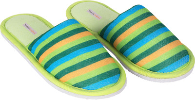 

Travelkhushi STRIPES HOME Flip Flops, Green