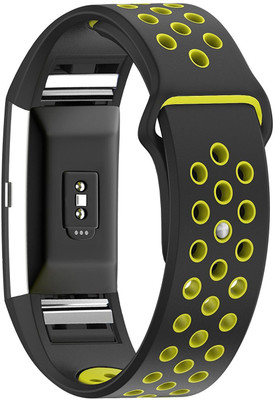 

Robustrion Silicone Replacement Strap Band for Fitbit Charge 2 Smart Watch Strap(Black, Yellow)