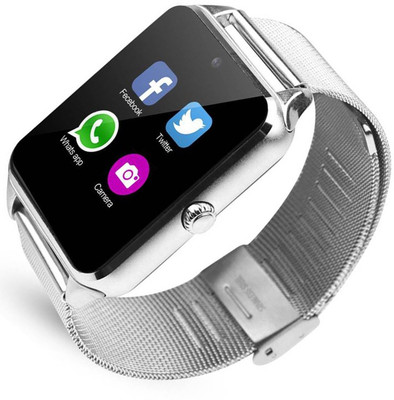 

Piqancy Bluetooth smartwatch with Sim Card Support for High Quality Calling Silver Smartwatch(Silver Strap Free Size)