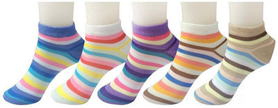 PinKit Women Striped Ankle Length(Pack of 5)