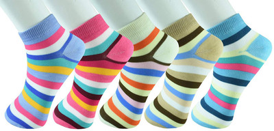 PinKit Women Striped Ankle Length(Pack of 5)
