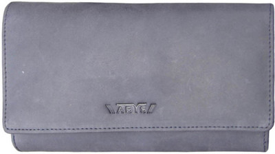 

ABYS Women Grey Genuine Leather Wrist Wallet(17 Card Slots), Blue