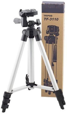 

Klick n Shop Adjustable Head Aluminum Extendable Camera-Tripod With Bag Tripod(Silver, Supports Up to 1500 g)