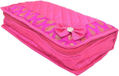

RK Brands Satin Designer Pink Portable Jewelry Kit Vanity Box(Pink)