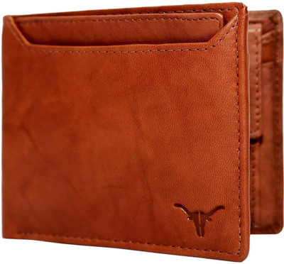 

Hidekraft Men Brown Genuine Leather Wallet(5 Card Slots), Light brown