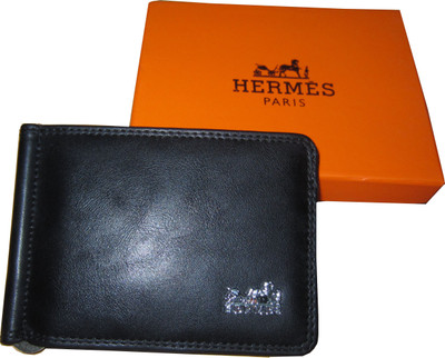 

HERMES Boys Black Genuine Leather Money Clip(6 Card Slots)