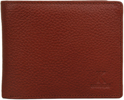 

K London Men Casual Brown Genuine Leather, Fabric Wallet(4 Card Slots), Light brown tan