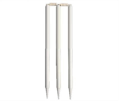 

QUINERGYS ™ Pletinum High Grade "A" SET OF 3 FULL SIZE CRICKET WICKETS WOODEN STUMPS/ WICKETS with BAILS(White)