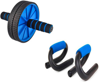 

ATTRACTIVE Soft Grip Push-up Bar With Ab Wheel Roller Ab Exerciser(Blue, Black), Black;blue