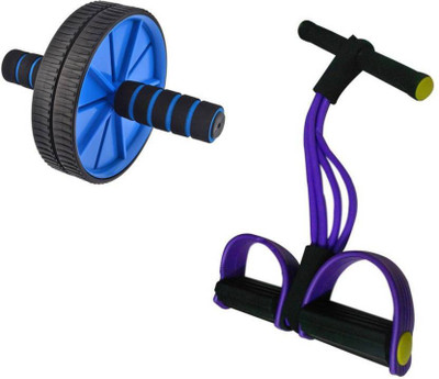 

comodo Rubber Tummy Trimmer With Ab Dual Wheel Roller Ab Exerciser(Multicolor)