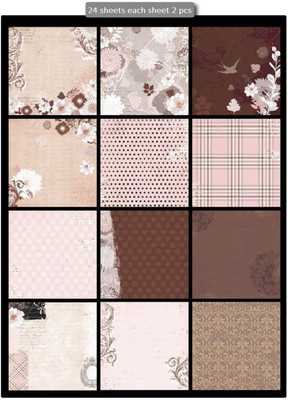 

Paper Pep Eno Greeting Pattern Scrapbooking Paper Pack 12" X 12" Elegant Flowers