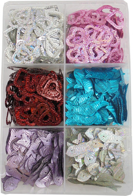

estore Sequins Sitara, 150 gm Box,for Jewellery Making Art and Craft DIY kit, Glitter Sequince Rhinestones Beads (Mix Shapes 2)