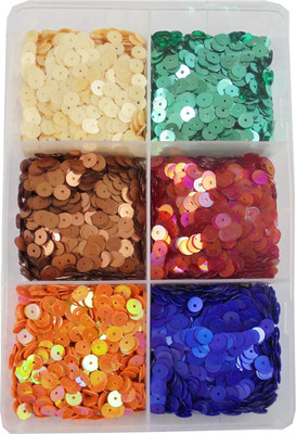 

estore Sequins Sitara, 150 gm Box,for Jewellery Making Art and Craft DIY kit, Glitter Sequince Rhinestones Beads (Round Shape)