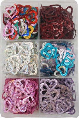 

estore Sequins Sitara, 150 gm Box,for Jewellery Making Art and Craft DIY kit, Glitter Sequince Rhinestones Beads (Heart Shape)