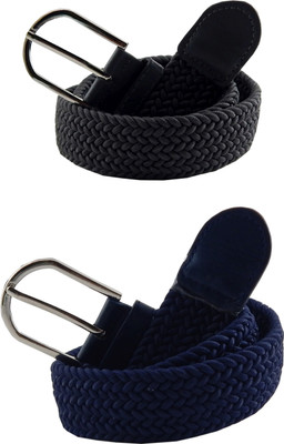 

ELS Men & Women Casual, Evening, Formal Grey, Blue Canvas, Fabric, Synthetic Belt, Blue;grey