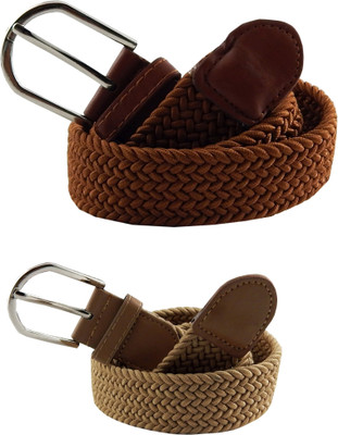 

ELS Men & Women Casual, Evening, Formal Khaki, Beige Canvas, Fabric, Synthetic Belt, Beige;khaki