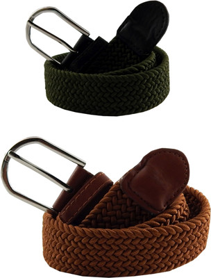 

ELS Men & Women Casual, Evening, Formal Green, Khaki Canvas, Fabric, Synthetic Belt