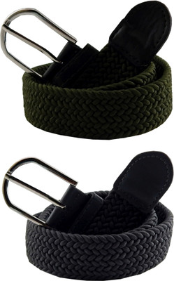 

ELS Men & Women Casual, Evening, Formal Green, Grey Canvas, Fabric, Synthetic Belt