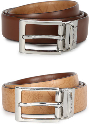 

Peter England Men Casual Brown Genuine Leather Reversible Belt