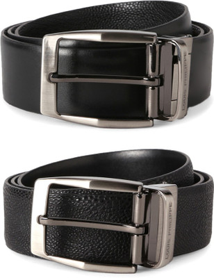 

Louis Philippe Men Formal Black Genuine Leather Reversible Belt, Louis Philippe Men Casual Black Genuine Leather Reversible Belt