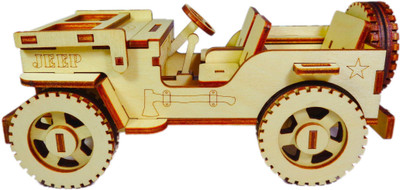 

Nekbal Wooden Indian Modified Jeep Miniature Model Construction Kit - 3D Wooden Puzzle(Brown)