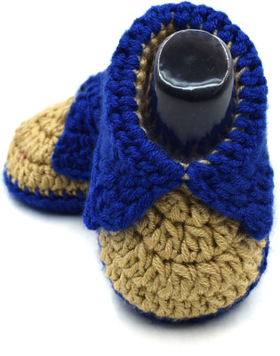 

Magic Needles Booties(Toe to Heel Length - 10 cm Beige, Blue)