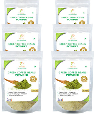 

Vihado Premium Quality 100% Natural Arabica Green Coffee Bean Powder, Unroasted, Arabica AAA+ - Filter Coffee 100 g(Pack of 6)