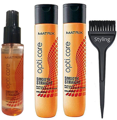 

Styling Hair Brush, Matrix Opticare Smooth & Straight Hair Shampoo 350ml Pack of 2 & Smooth straight hair serum(Set of 4)