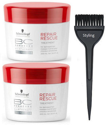 

styling hair brush & schwarzkopf repair rescue masque set of 2(Set of 3)