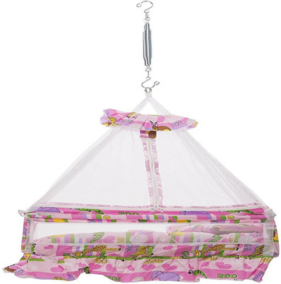 

VParents Queen Baby Crib Cradle with Bed pillow and Hanging Spring(Pink)