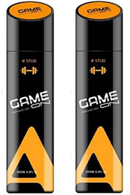 

GAME ON STUD LONG LASTING PACK OF 2 PC Deodorant Spray - For Men & Women(300 ml, Pack of 2)