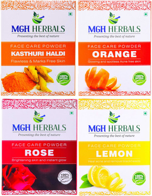 

MGH Herbals Kasturi Haldi, Orange Peel, Rose Petals & Lemon Peel Face Pack (Pack of 4)(400 g)