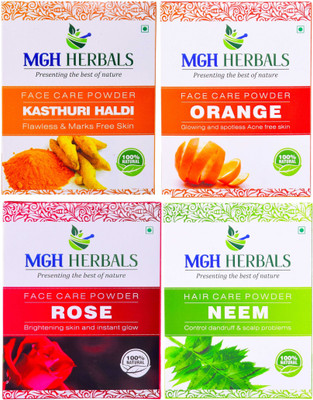 

MGH Herbals Kasturi Haldi, Orange Peel, Rose Petals & Neem Face Pack (Pack of 4)(400 g)