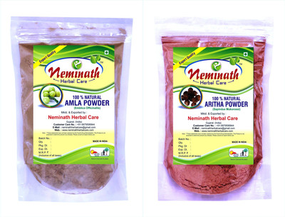 

Neminath Herbal Care 100% Natural Amla Fruit (Emblica Officinalis) Aritha Nuts (Sapindus Mukorossi) Powder (Pack Of 2) (200 Grams)(200 g)