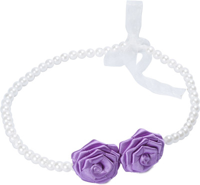 Aarushi creations Dual purple rose and pearl tiara Head Band, Hair Band(Purple)