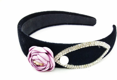 

fairytale fabric with diamond studded hair band Head Band(Blue, Black, Silver)