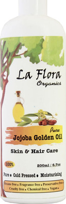

La Flora Organics Jojoba Golden Oil-100% Pure, Cold pressed, Undiluted-Skin & Hair care Hair Oil(200 ml)