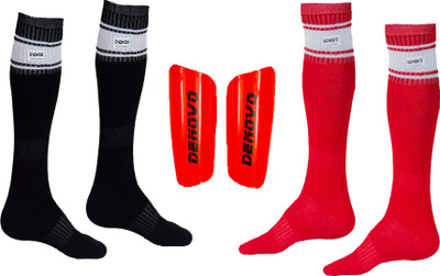

DeNovo (One Pair Large Football Shin Guard + Two Pairs Knee Length Poplin Football Socks) Football Kit