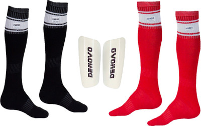 

DeNovo (One Pair Large Football Shin Guard + Two Pairs Knee Length Poplin Football Socks) Football Kit