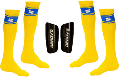 

DeNovo (One Pair Large Football Shin Guard + Two Pairs Knee Length Poplin Football Socks) Football Kit