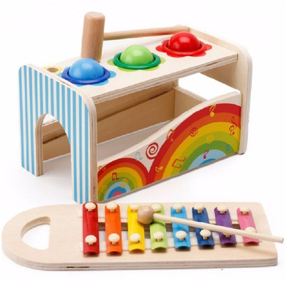 

Emob Wooden Knocked the Ball Multifunctional Musical 8 Tones Xylophone Toy for Kids(Multicolor)