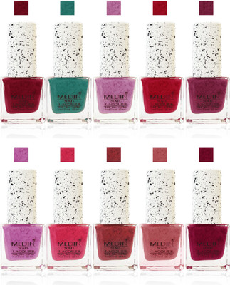 

Medin Paris Premium quality fashion cookie crumble Nail Polish Combo Set of 10 multicolor 4
