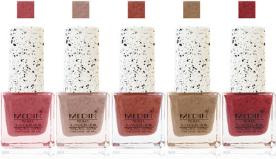 

Medin Paris Premium quality fashion cookie crumble Nail Polish Combo Set of 5 color brown peach l pink skin brown red brown