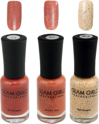 

Glam Girlz Crumble Nail Polish-Combo(73-81-82) red, orange, nude(Pack of 3)
