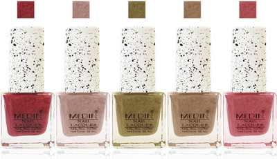 

Medin Paris Premium quality fashion cookie crumble Nail Polish Combo Set of 5 color peach skin brown yellow red brown