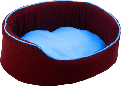 

PETSHUB Elite Super Soft Fluorescent Brown & Sky Blue Reversible DOG & CAT bed (Export Quality)-Small S Pet Bed(Sky Blue)